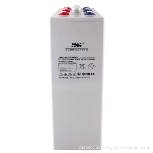 Sunstone Manufacturer Opg Series Opzv 2V2000ah Lead Acid Gel Solar Battery